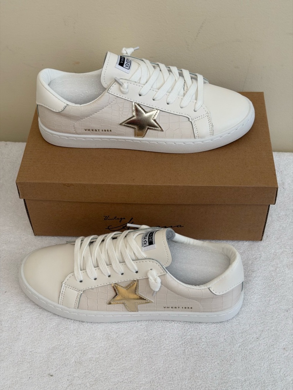 Vintage Havana Women’s Carla Off White Croc  Pattern‎ Sneakers size 8 - Picture 4 of 7